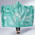 50 Years Deadly NAIDOC Week 2026 Personalised Hooded Blanket Dhari Cyan Indigenous Art