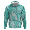 50 Years Deadly NAIDOC Week 2026 Personalised Hoodie Dhari Cyan Indigenous Art