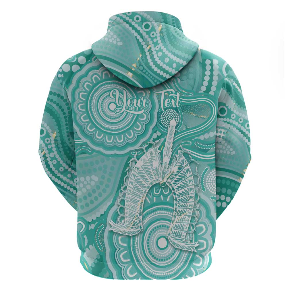 50 Years Deadly NAIDOC Week 2026 Personalised Hoodie Dhari Cyan Indigenous Art