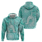 50 Years Deadly NAIDOC Week 2026 Personalised Hoodie Dhari Cyan Indigenous Art