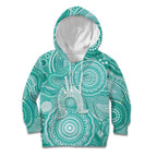 50 Years Deadly NAIDOC Week 2026 Personalised Kid Hoodie Dhari Cyan Indigenous Art