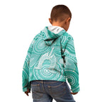 50 Years Deadly NAIDOC Week 2026 Personalised Kid Hoodie Dhari Cyan Indigenous Art