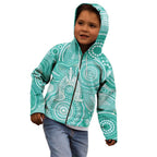 50 Years Deadly NAIDOC Week 2026 Personalised Kid Hoodie Dhari Cyan Indigenous Art
