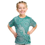 50 Years Deadly NAIDOC Week 2026 Personalised Kid T Shirt Dhari Cyan Indigenous Art