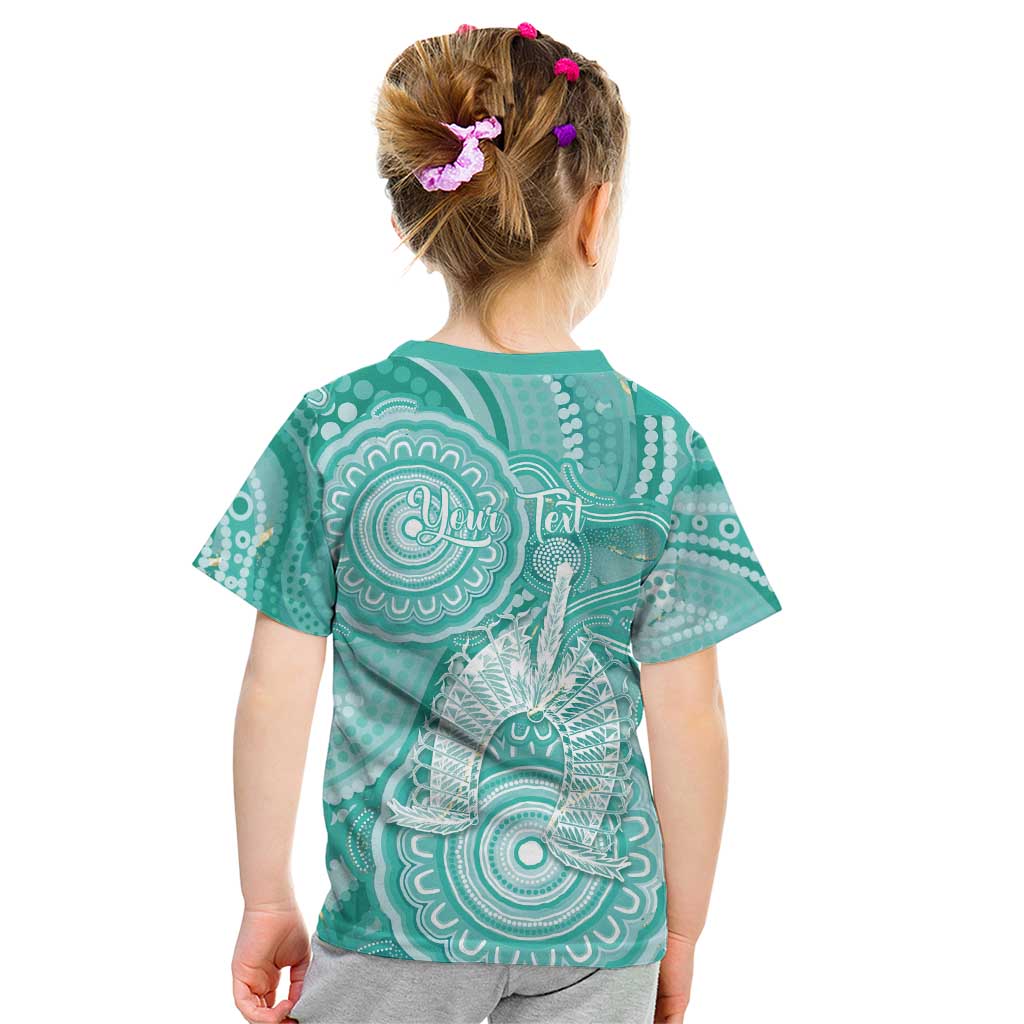 50 Years Deadly NAIDOC Week 2026 Personalised Kid T Shirt Dhari Cyan Indigenous Art