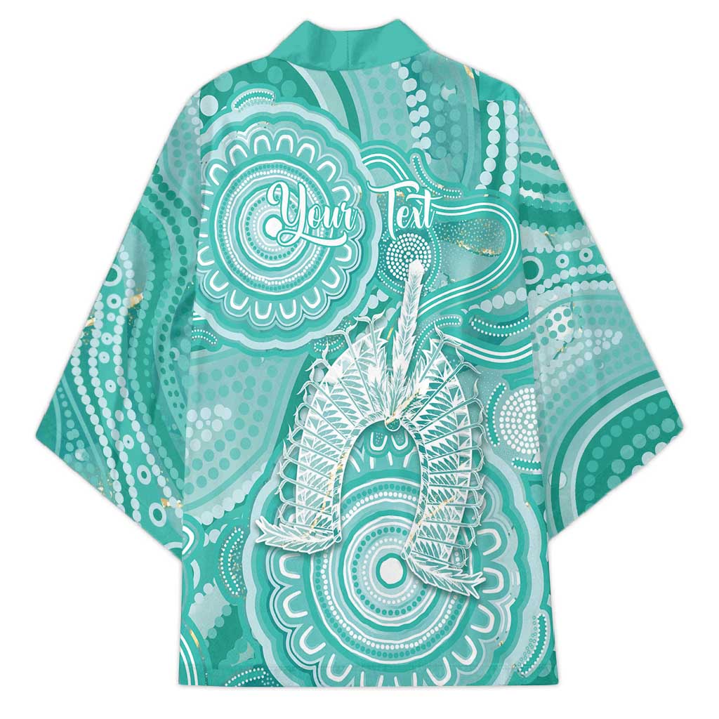 50 Years Deadly NAIDOC Week 2026 Personalised Kimono Dhari Cyan Indigenous Art