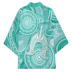50 Years Deadly NAIDOC Week 2026 Personalised Kimono Dhari Cyan Indigenous Art