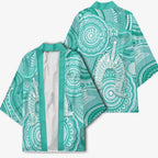50 Years Deadly NAIDOC Week 2026 Personalised Kimono Dhari Cyan Indigenous Art