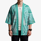 50 Years Deadly NAIDOC Week 2026 Personalised Kimono Dhari Cyan Indigenous Art