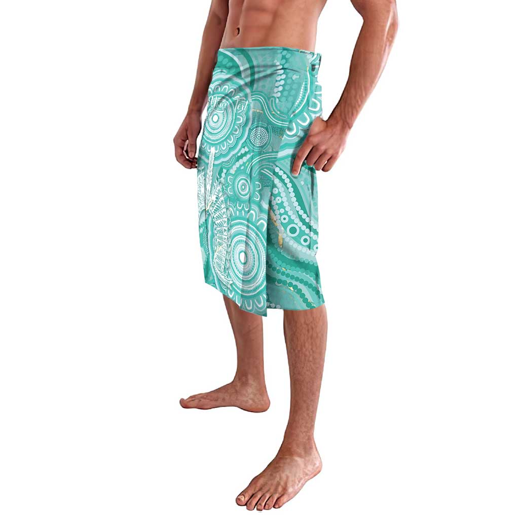 50 Years Deadly NAIDOC Week 2026 Personalised Lavalava Dhari Cyan Indigenous Art