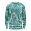 50 Years Deadly NAIDOC Week 2026 Personalised Long Sleeve Shirt Dhari Cyan Indigenous Art