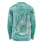 50 Years Deadly NAIDOC Week 2026 Personalised Long Sleeve Shirt Dhari Cyan Indigenous Art