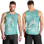 50 Years Deadly NAIDOC Week 2026 Personalised Men Tank Top Dhari Cyan Indigenous Art