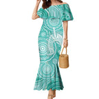 50 Years Deadly NAIDOC Week 2026 Personalised Mermaid Dress Dhari Cyan Indigenous Art