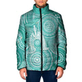 50 Years Deadly NAIDOC Week 2026 Personalised Padded Jacket Dhari Cyan Indigenous Art
