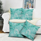 50 Years Deadly NAIDOC Week 2026 Personalised Pillow Cover Dhari Cyan Indigenous Art