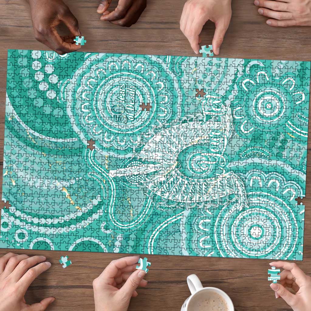 50 Years Deadly NAIDOC Week 2026 Personalised Puzzle Dhari Cyan Indigenous Art