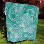 50 Years Deadly NAIDOC Week 2026 Personalised Quilt Dhari Cyan Indigenous Art