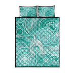 50 Years Deadly NAIDOC Week 2026 Personalised Quilt Bed Set Dhari Cyan Indigenous Art
