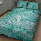 50 Years Deadly NAIDOC Week 2026 Personalised Quilt Bed Set Dhari Cyan Indigenous Art