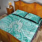 50 Years Deadly NAIDOC Week 2026 Personalised Quilt Bed Set Dhari Cyan Indigenous Art