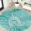 50 Years Deadly NAIDOC Week 2026 Personalised Round Carpet Dhari Cyan Indigenous Art