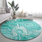 50 Years Deadly NAIDOC Week 2026 Personalised Round Carpet Dhari Cyan Indigenous Art