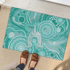 50 Years Deadly NAIDOC Week 2026 Personalised Rubber Doormat Dhari Cyan Indigenous Art