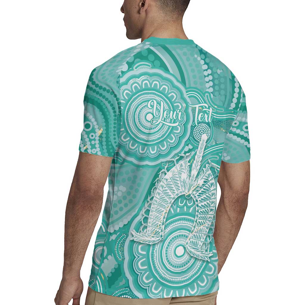 50 Years Deadly NAIDOC Week 2026 Personalised Rugby Jersey Dhari Cyan Indigenous Art