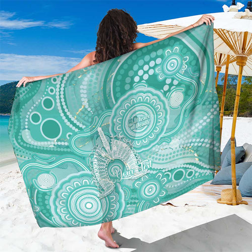50 Years Deadly NAIDOC Week 2026 Personalised Sarong Dhari Cyan Indigenous Art