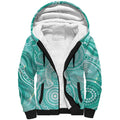 50 Years Deadly NAIDOC Week 2026 Personalised Sherpa Hoodie Dhari Cyan Indigenous Art