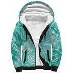 50 Years Deadly NAIDOC Week 2026 Personalised Sherpa Hoodie Dhari Cyan Indigenous Art