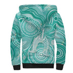 50 Years Deadly NAIDOC Week 2026 Personalised Sherpa Hoodie Dhari Cyan Indigenous Art