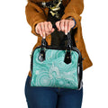 50 Years Deadly NAIDOC Week 2026 Personalised Shoulder Handbag Dhari Cyan Indigenous Art