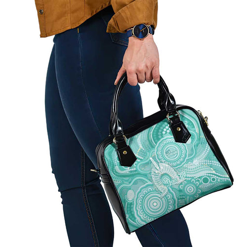 50 Years Deadly NAIDOC Week 2026 Personalised Shoulder Handbag Dhari Cyan Indigenous Art