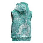 50 Years Deadly NAIDOC Week 2026 Personalised Sleeveless Hoodie Dhari Cyan Indigenous Art