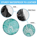 50 Years Deadly NAIDOC Week 2026 Personalised Spare Tire Cover Dhari Cyan Indigenous Art