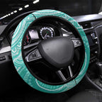 50 Years Deadly NAIDOC Week 2026 Steering Wheel Cover Dhari Cyan Indigenous Art