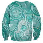 50 Years Deadly NAIDOC Week 2026 Personalised Sweatshirt Dhari Cyan Indigenous Art