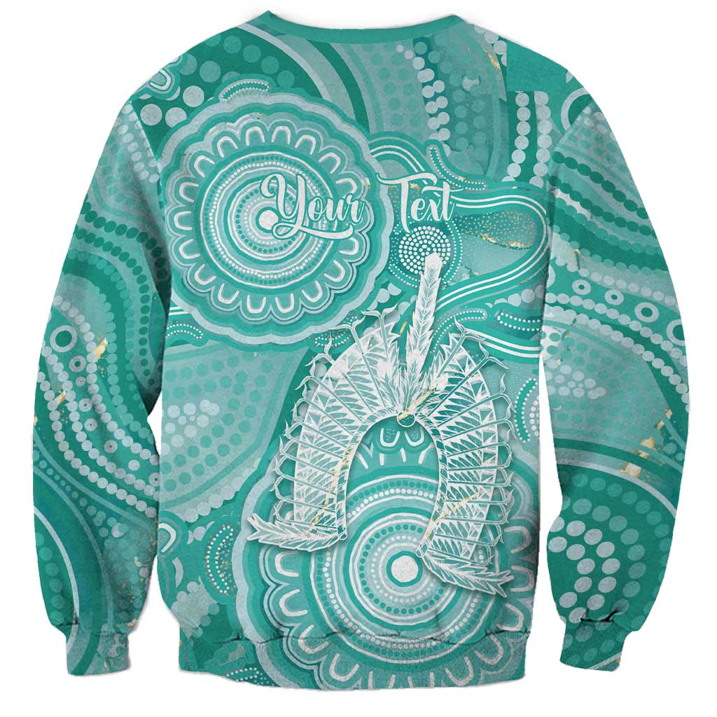 50 Years Deadly NAIDOC Week 2026 Personalised Sweatshirt Dhari Cyan Indigenous Art