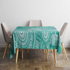 50 Years Deadly NAIDOC Week 2026 Personalised Tablecloth Dhari Cyan Indigenous Art