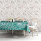 50 Years Deadly NAIDOC Week 2026 Personalised Tablecloth Dhari Cyan Indigenous Art