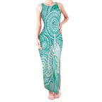 50 Years Deadly NAIDOC Week 2026 Personalised Tank Maxi Dress Dhari Cyan Indigenous Art
