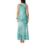 50 Years Deadly NAIDOC Week 2026 Personalised Tank Maxi Dress Dhari Cyan Indigenous Art