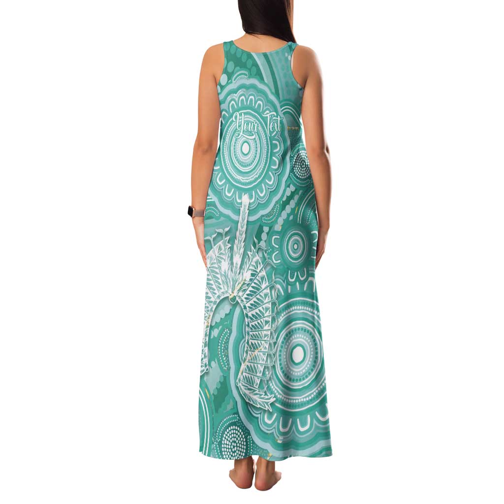 50 Years Deadly NAIDOC Week 2026 Personalised Tank Maxi Dress Dhari Cyan Indigenous Art
