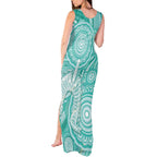 50 Years Deadly NAIDOC Week 2026 Personalised Tank Maxi Dress Dhari Cyan Indigenous Art