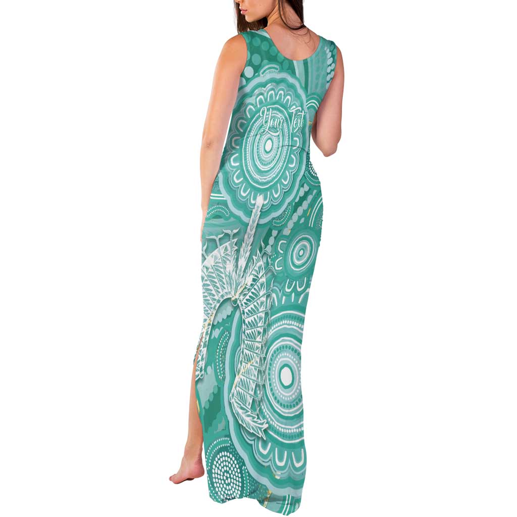 50 Years Deadly NAIDOC Week 2026 Personalised Tank Maxi Dress Dhari Cyan Indigenous Art