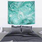 50 Years Deadly NAIDOC Week 2026 Personalised Tapestry Dhari Cyan Indigenous Art