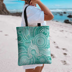 50 Years Deadly NAIDOC Week 2026 Personalised Tote Bag Dhari Cyan Indigenous Art