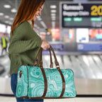 50 Years Deadly NAIDOC Week 2026 Personalised Travel Bag Dhari Cyan Indigenous Art